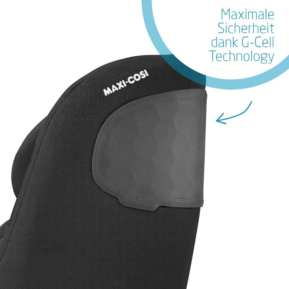 Maxi-Cosi Beryl Child Seat, Growing Car Seat with ISOFIX or Strap Installation Suitable for Any Car, Group 0+/1/2, Usable from Birth to Approx. 7 Years (0-25 kg), Authentic Graphite, Grey