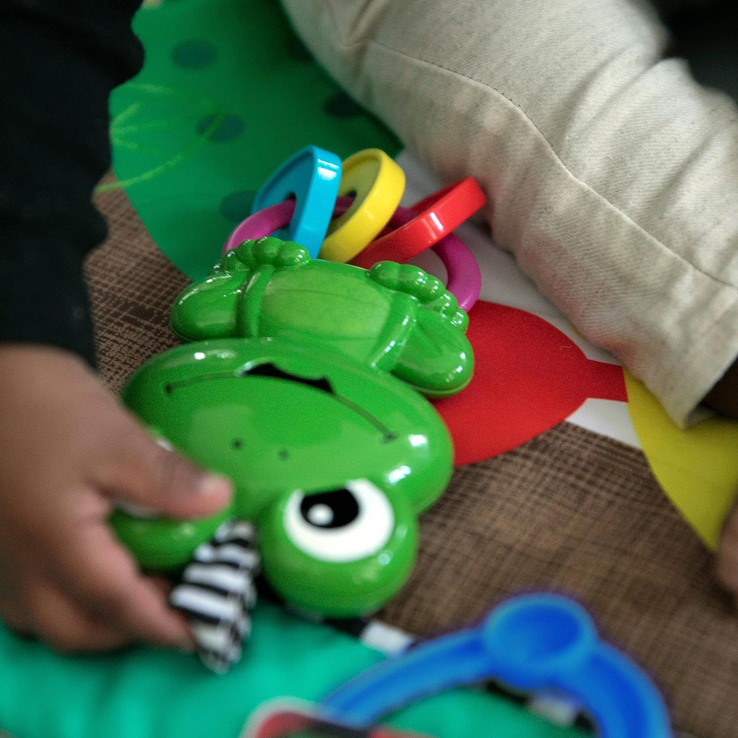 Baby Einstein Rhythm of the Reef Padded Play Mat with Play Arch, Removable Toys, Support Cushion, Lights and Music