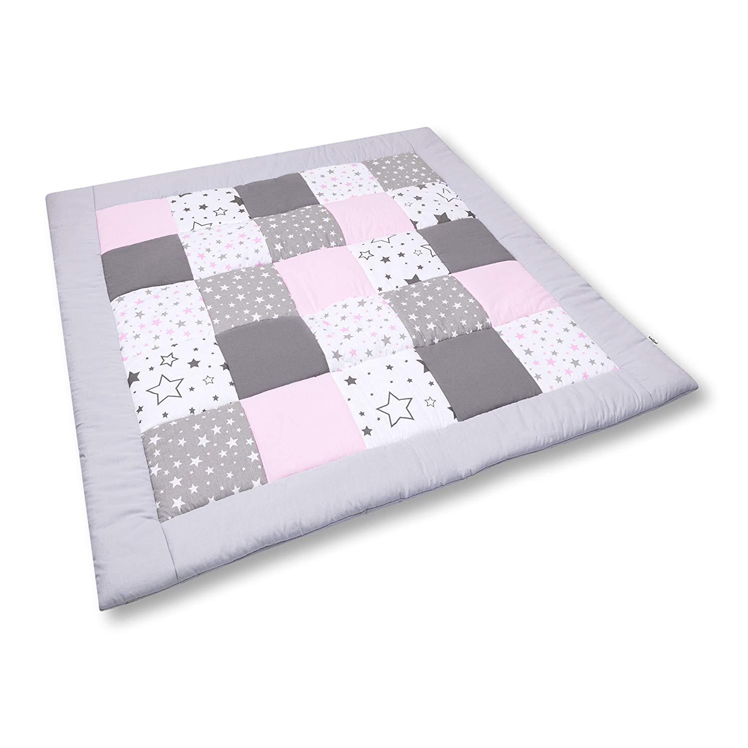 Glocal Berlin Amilian Baby Crawling Blanket Patchwork Blanket as a Gift Play Blanket Playpen Insert Blanket Children Mat Cotton First Equipment Patchwork Crawling Mat M059 (145 x 145 cm)