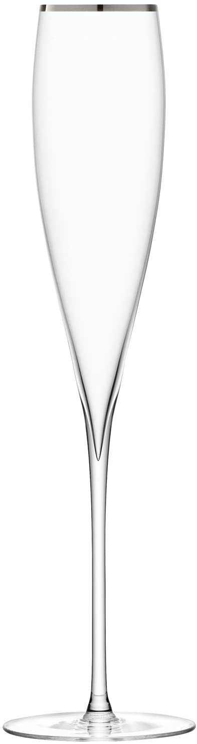 LSA International 200 ml Savoy Champagne Flute, Platinum (Pack of 2)
