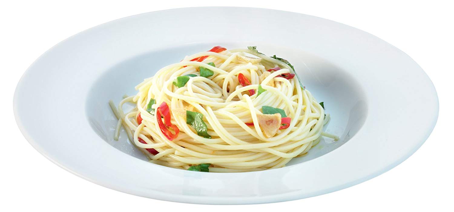 Lsa International 30 Cm Dine Pasta Plate Rimmed, White (Pack Of 4)
