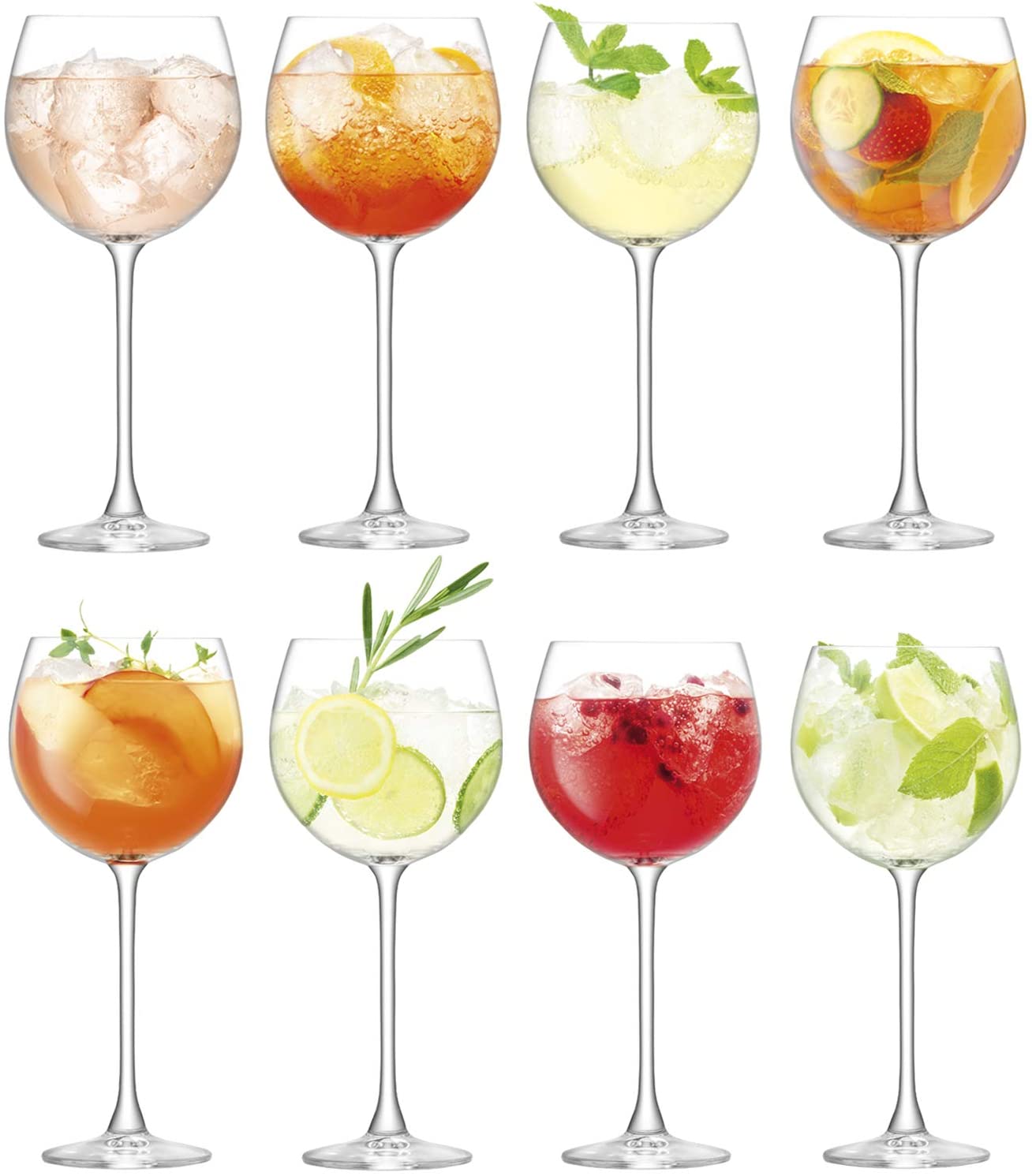 LSA International Balloon Goblet 525ml Clear x 8 Set of 8