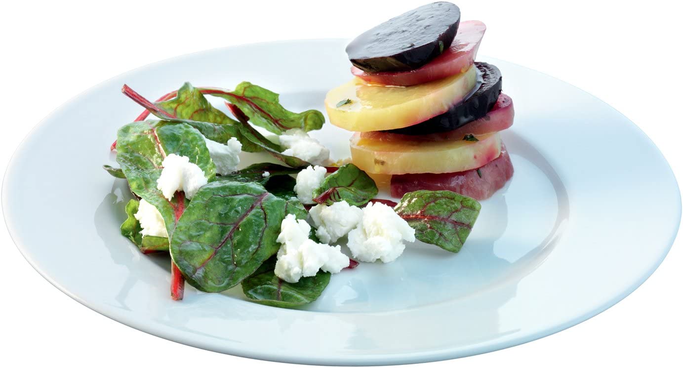 LSA International Breakfast Plate 25 cm with Rim, Set of 4, White