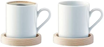 LSA International Circle Espresso Cup and Saucer Oak X 2