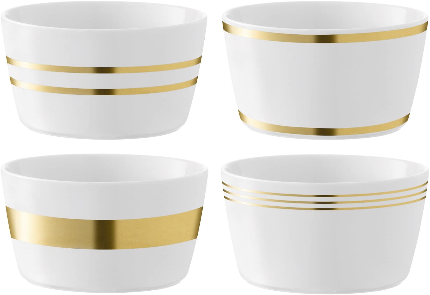 LSA International Deco Bowl Diameter 13 cm Assorted Colours x 4, Gold, 26 x 26 x 7.4 cm
