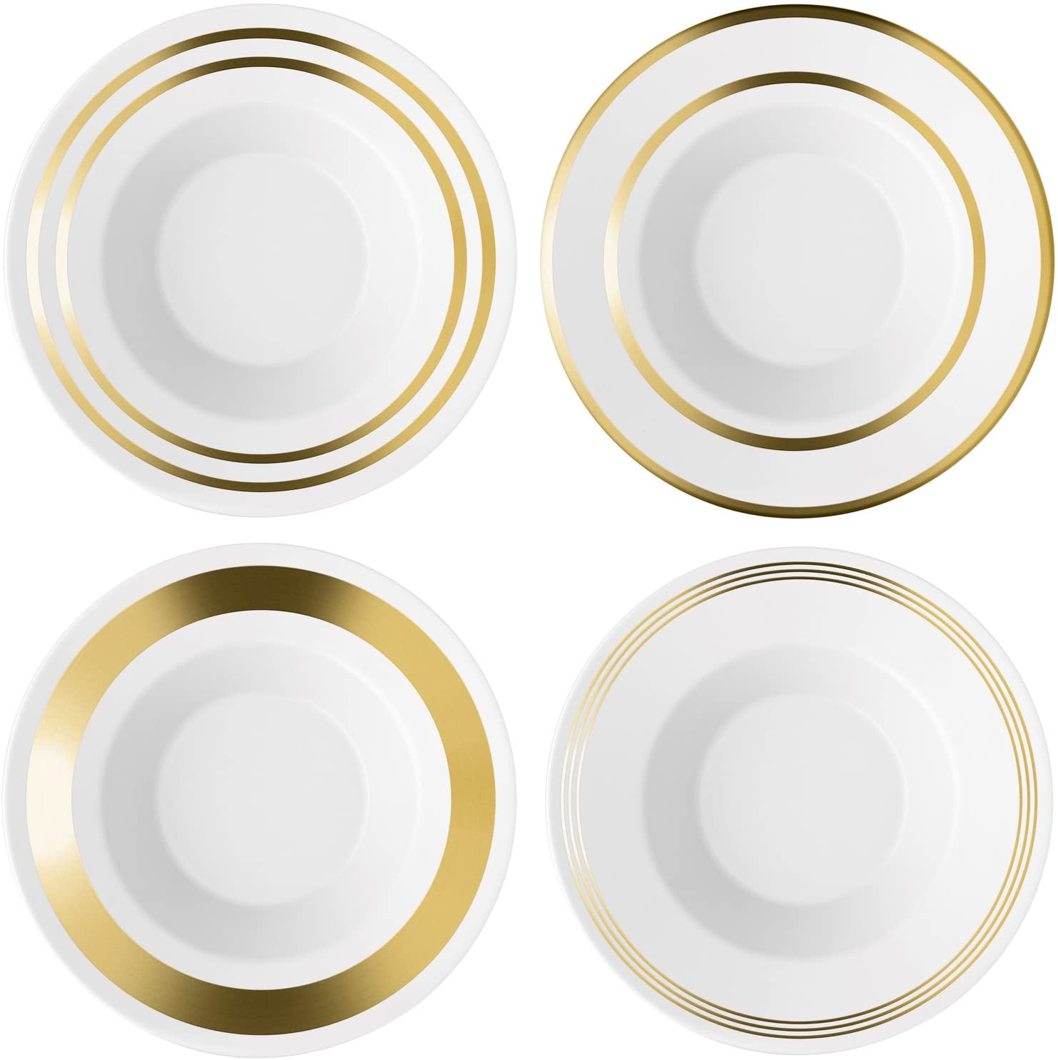 LSA International Deco Soup/Pasta Plate Bowl Ø23 cm Assorted x 4 Gold