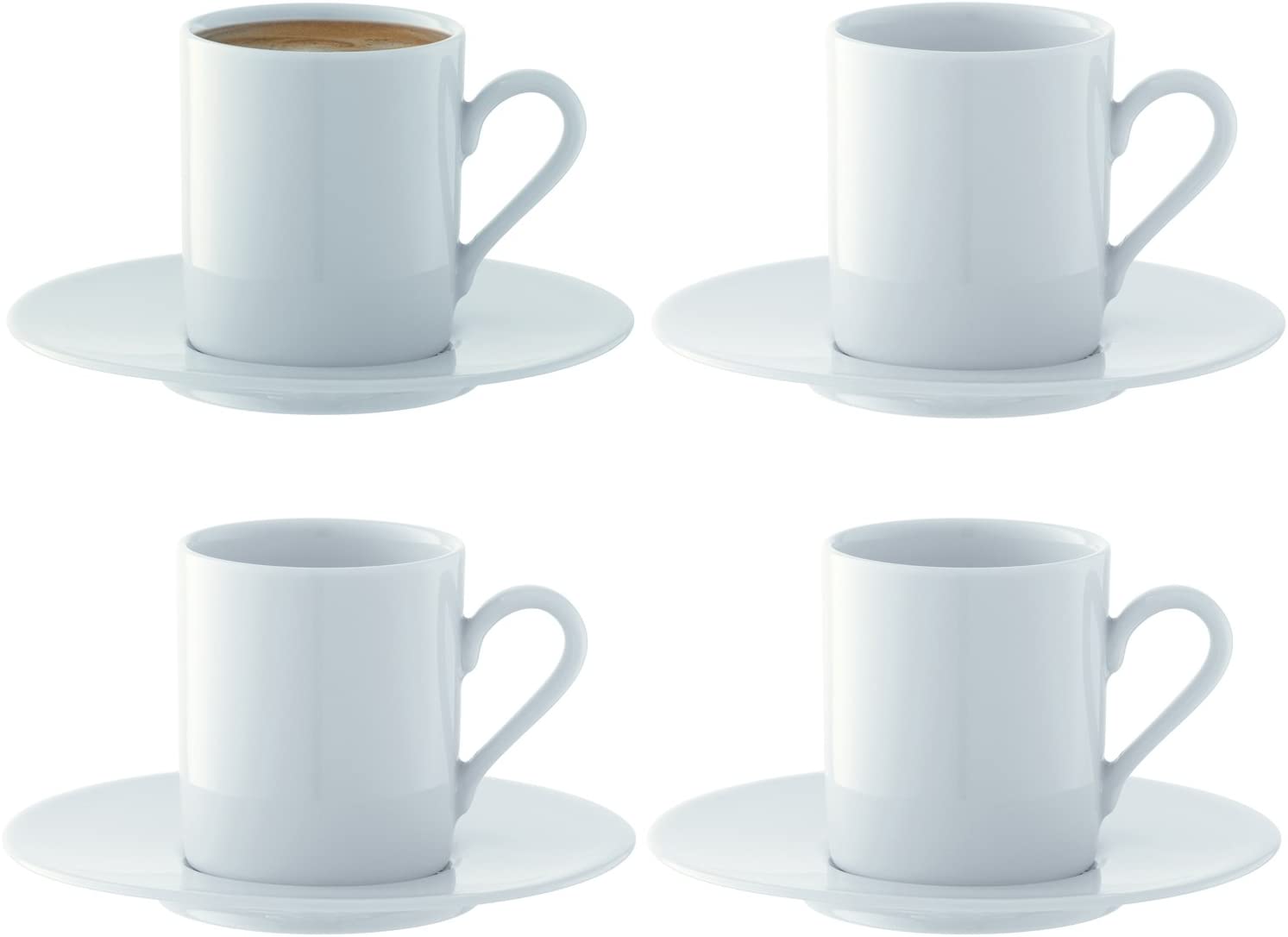 LSA International 24 cm Dine Lunch/Breakfast Plate Coupe, White (Pack of 4)