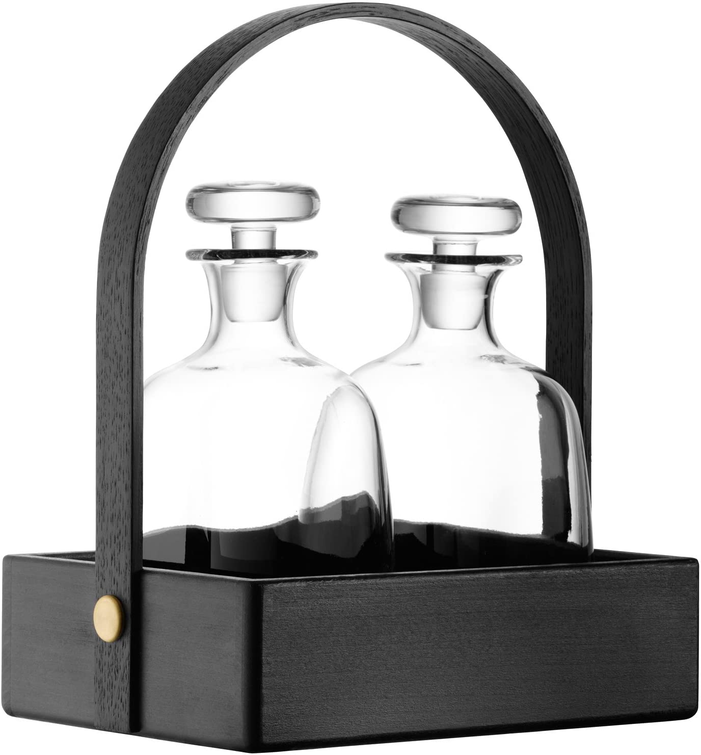 LSA International Disc Decanter x 2 and Black Beech Tray
