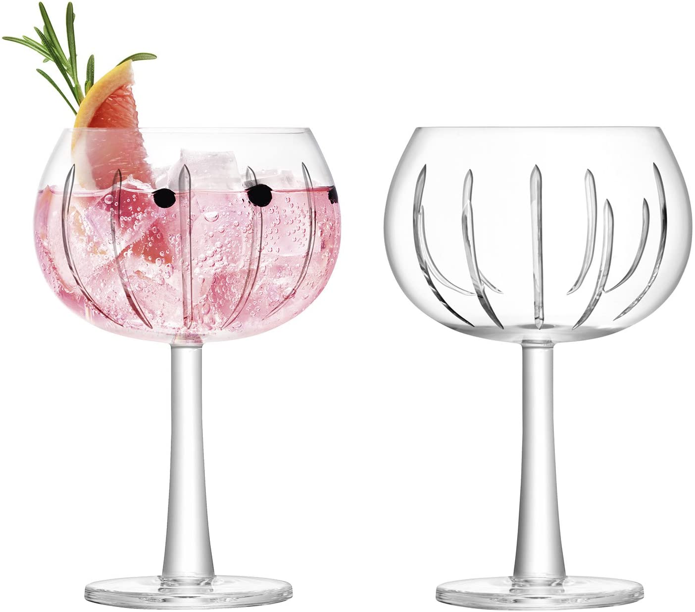LSA International Gin Balloon Glass Clear Decorated 2 x 420ml