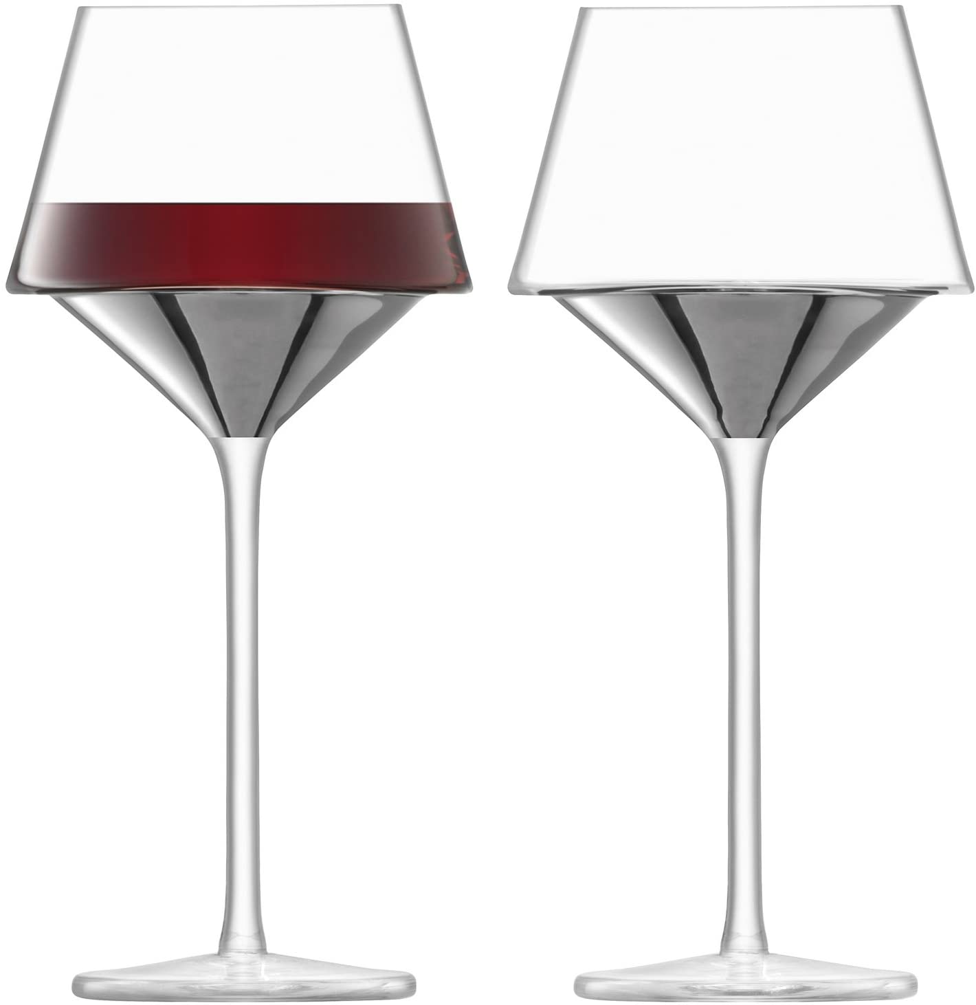 LSA International Space Wine Goblet 15oz Platinum Set of 2 - 15oz Wine Goblets