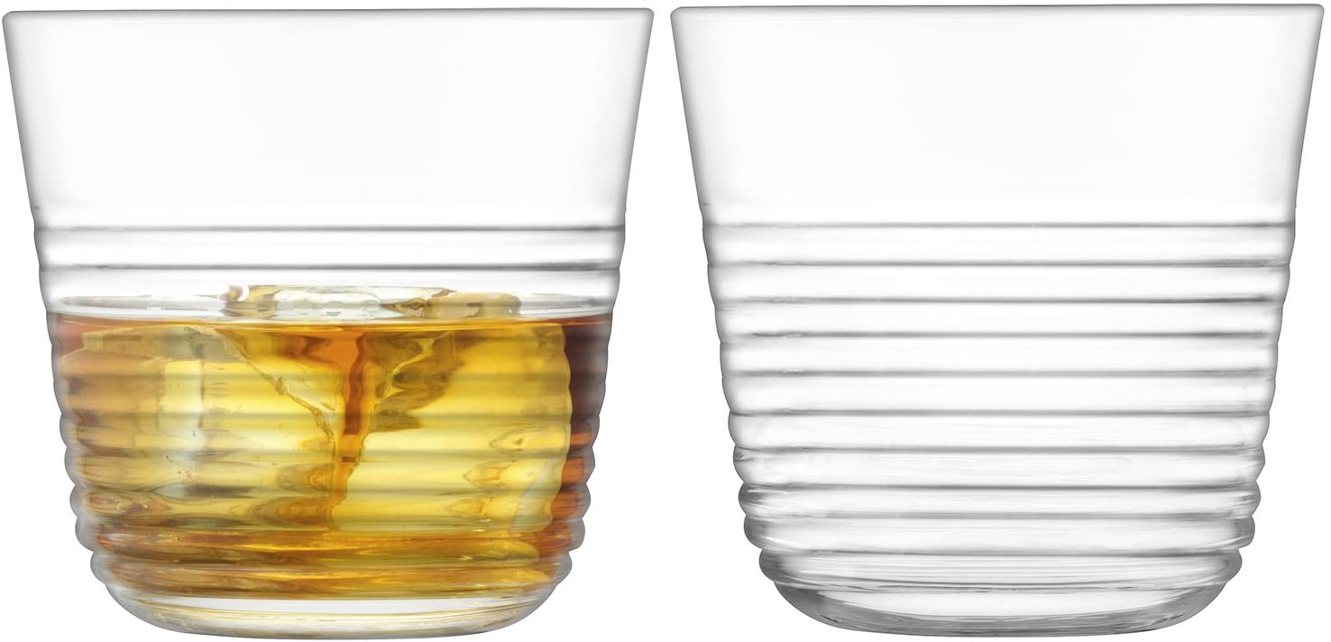 LSA International Groove Grooved Cup 330ml Clear 2 Piece 330ml Set of 2, 2
