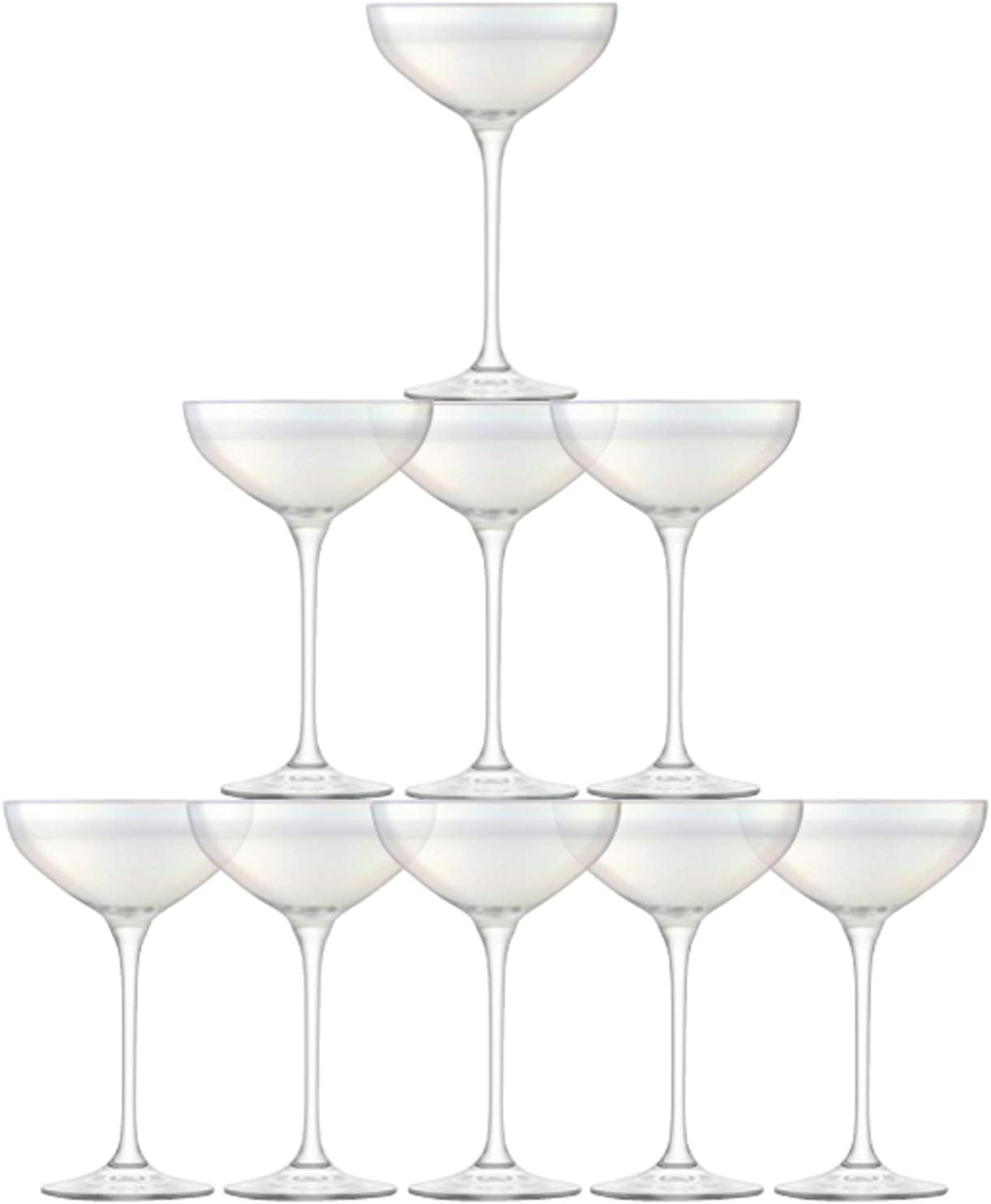 LSA International Mother of Pearl Tower Champagne Set, Glass, Clear (Pack of 10)