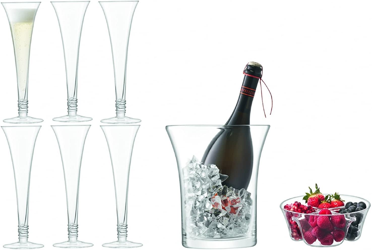 LSA International Prosecco Grand Serving Set, Clear