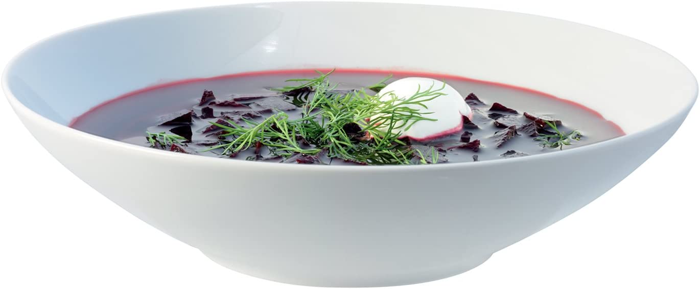 LSA International Soup Plate/Pasta Bowl 24 cm White (Pack of 4)