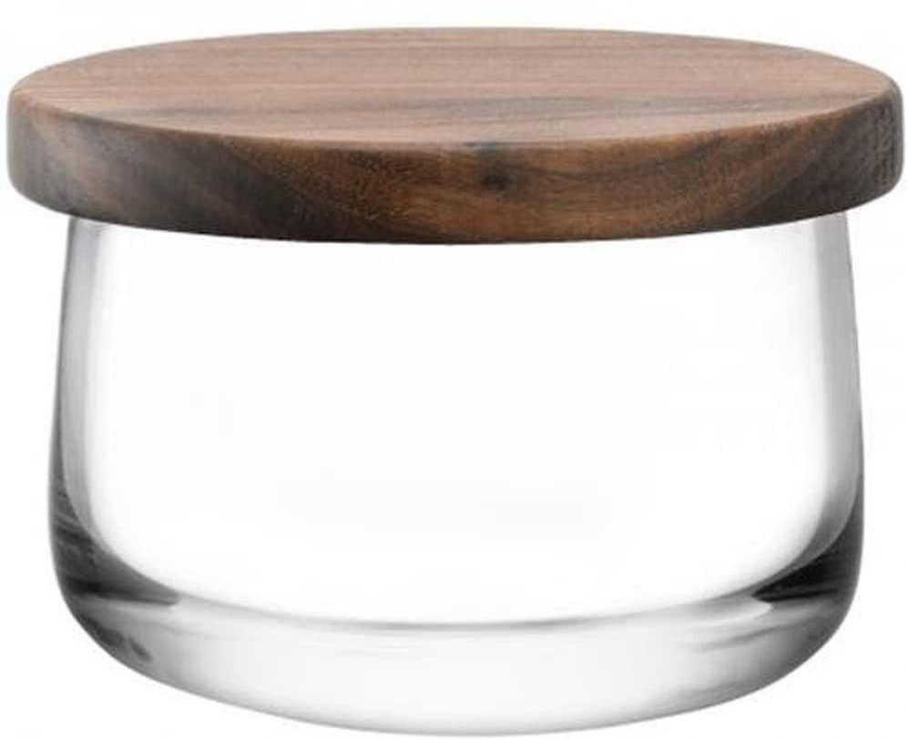 LSA City Container & Walnut Lid Diameter 13 cm Clear