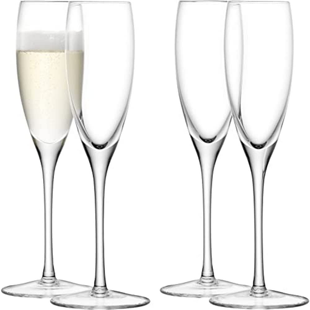 LSA International Wine 150 ml champagne flute glass, clear (Pack of 4)