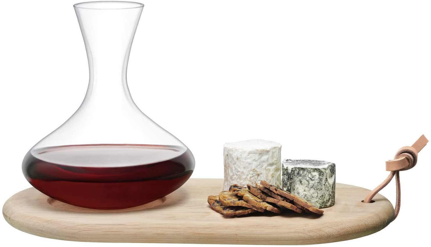 LSA International Wine Carafe 1.4L and Oak Cheese Board Set