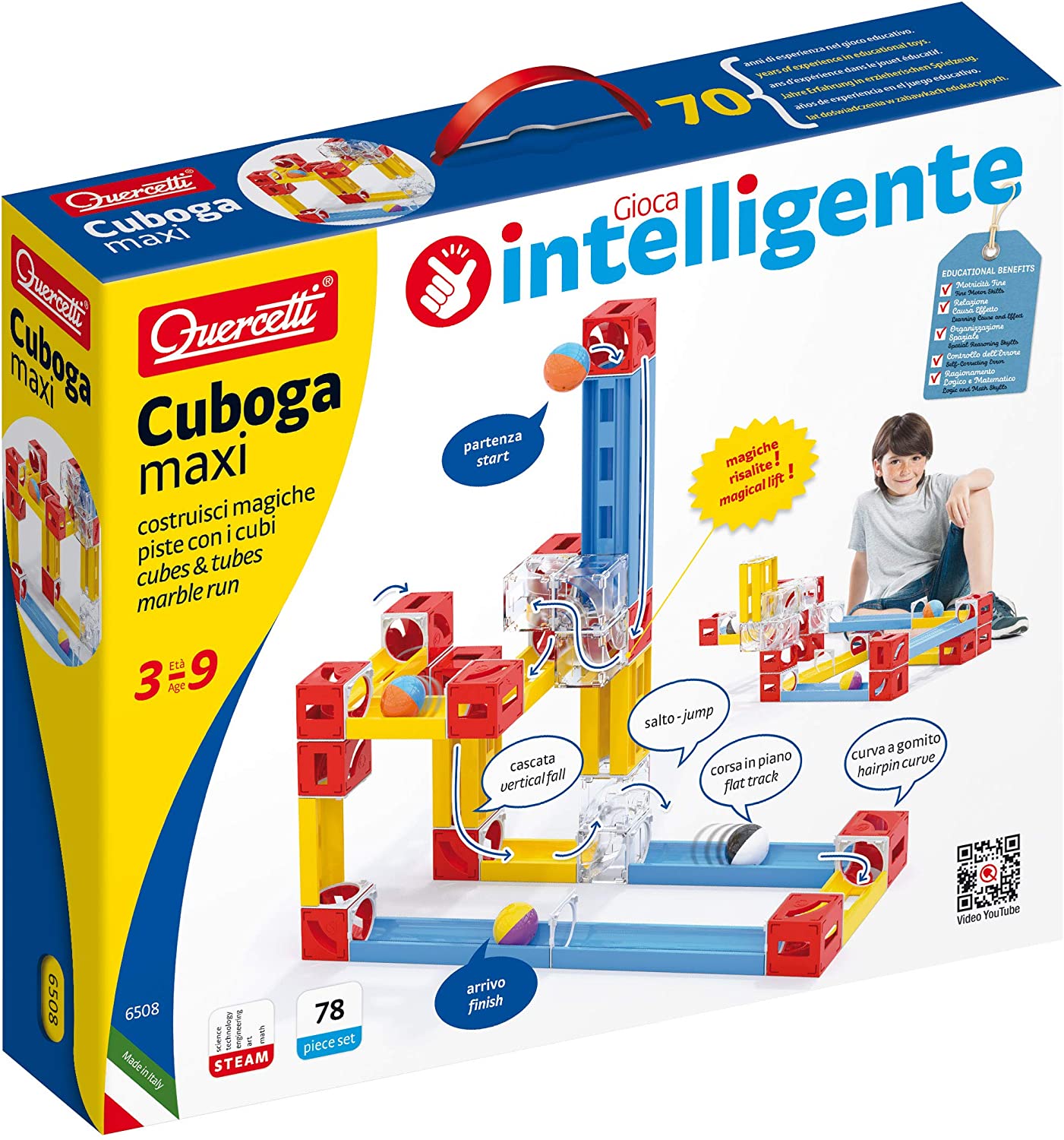 Quercetti 6508 Quercetti-6508 Cuboga Maxi Ball Run, Multicoloured