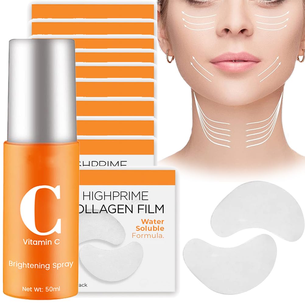 ZANLION Soloble Collagen Film Face, Yidkx ™ Dermalayr Technology Soluble Collagen Film, Collagen Film for Face, Highprime Collagen Film for Face, High Prime Collagen Film (10 Packs, 1 Bottle)