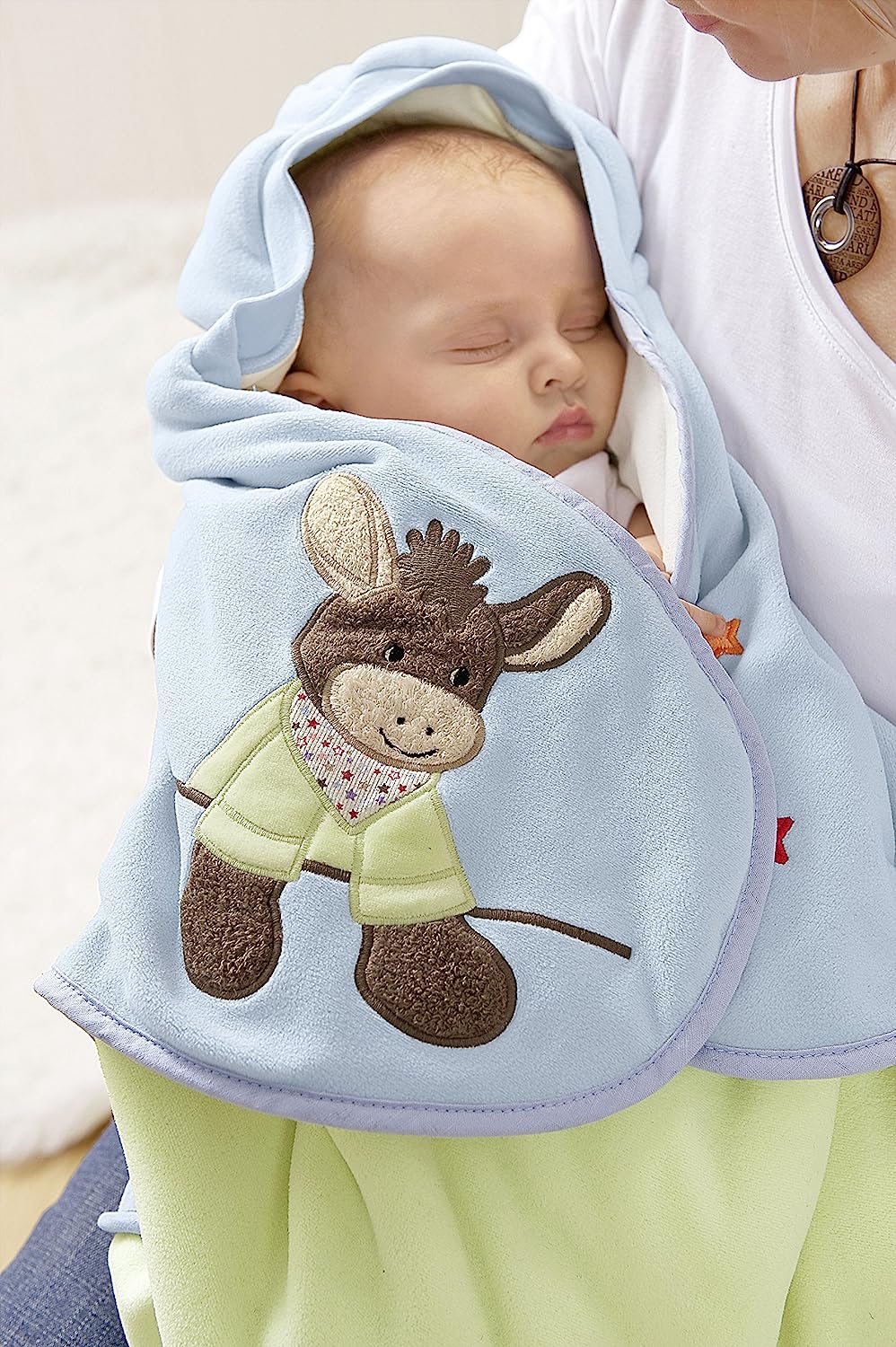 Sterntaler Cuddly Zoo Blanket, Padded, Elephant Design, Suitable For Babies From Birth, 75 X 90 Cm, Black/white Emmi the Donkey