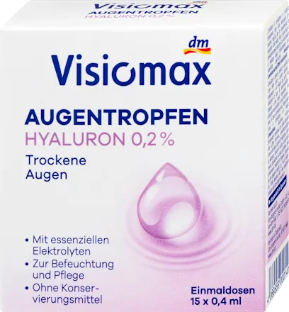 Visiomax Eye drops with 0.2% hyaluronic acid, preservative-free (15 x 0.4 ml), 6 ml
