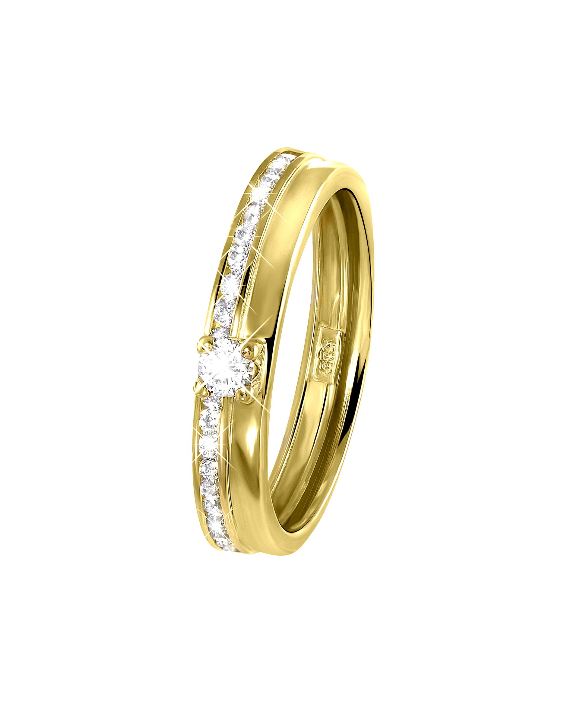 Lucardi ring rings 585 gold - gold colored