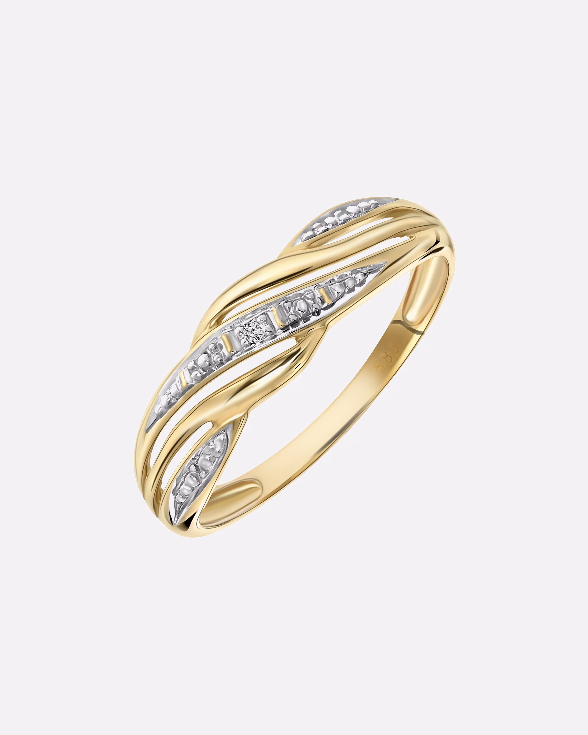 Lucardi ring rings 585 gold - silver-gold colored