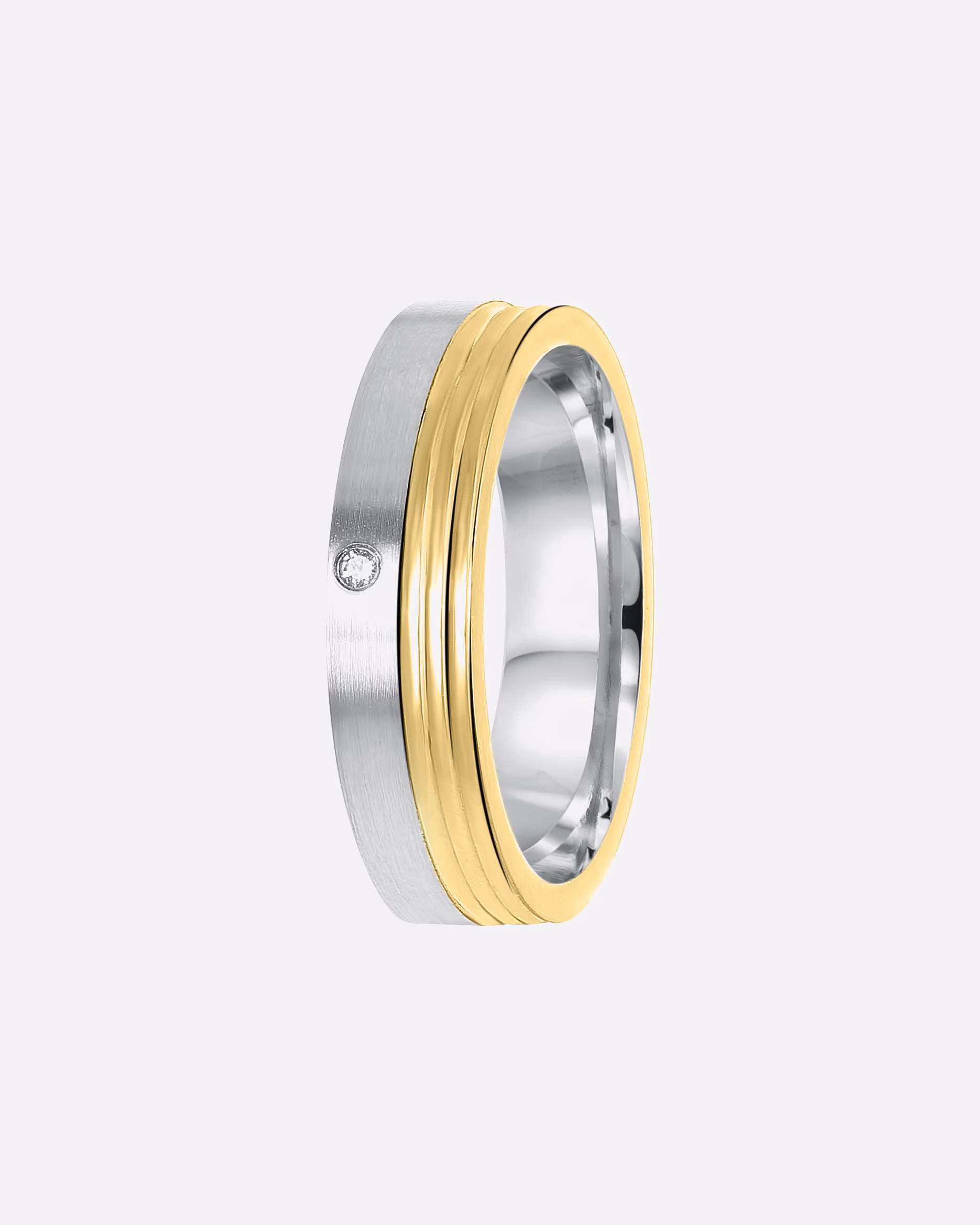 Lucardi Ring Rings Bilbao 925 silver - silver-gold colored