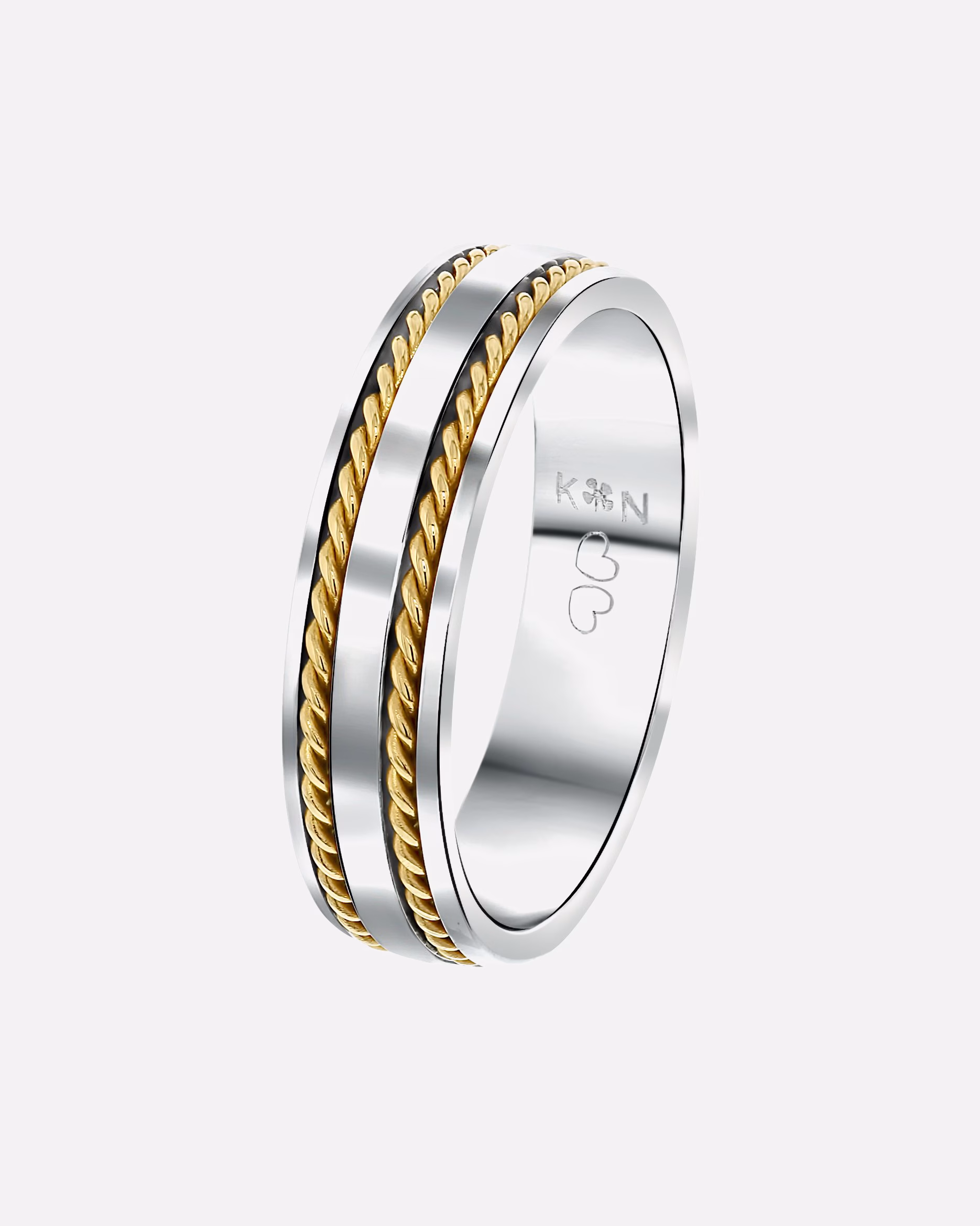 Lucardi Ring Rings Rhodes steel - silver-gold colored