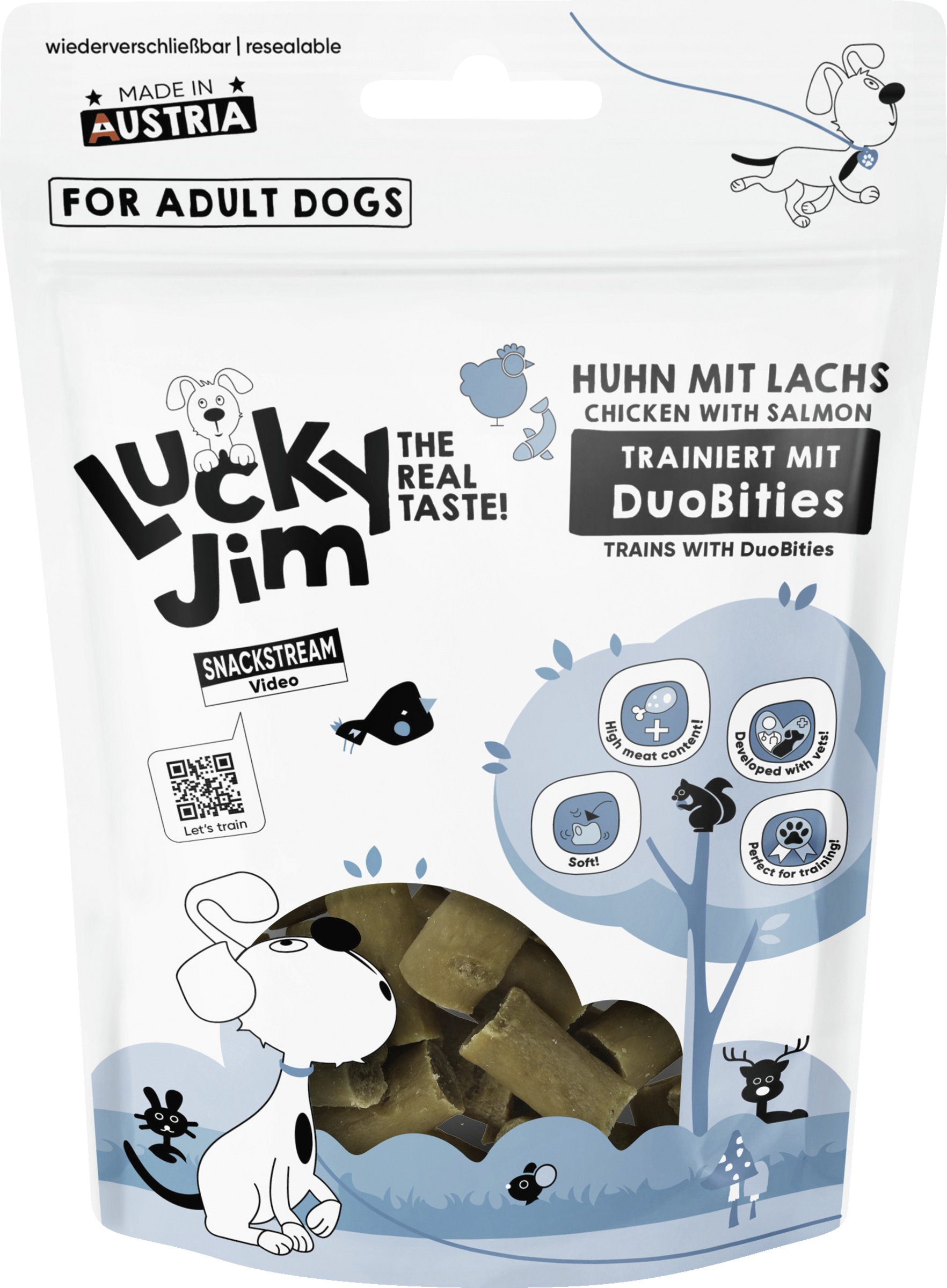 Lucky Jim DuoBities Chicken with Salmon 70g