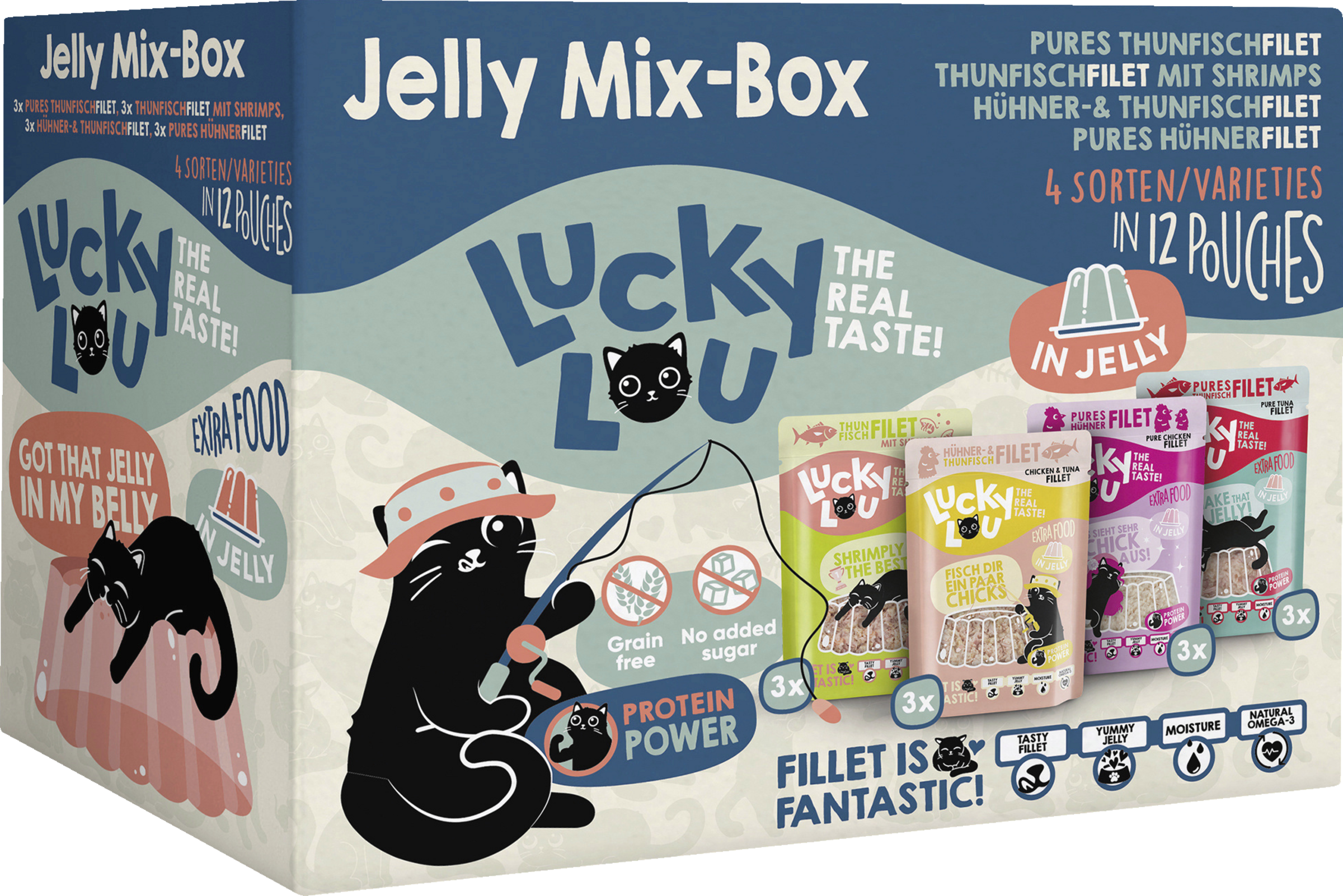 Lucky Lou Extra Food Jelly Mix Box Supplementary Food for Cats