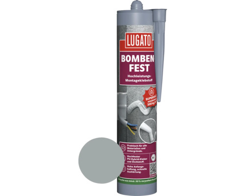 Lugato Bombenfest assembly adhesive/sealant grey 480 g