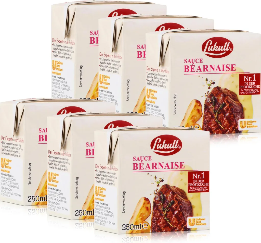 Unilever Lukull Béarnaise Sauce 250ml - Ideal for meat and fish dishes (6-pack)