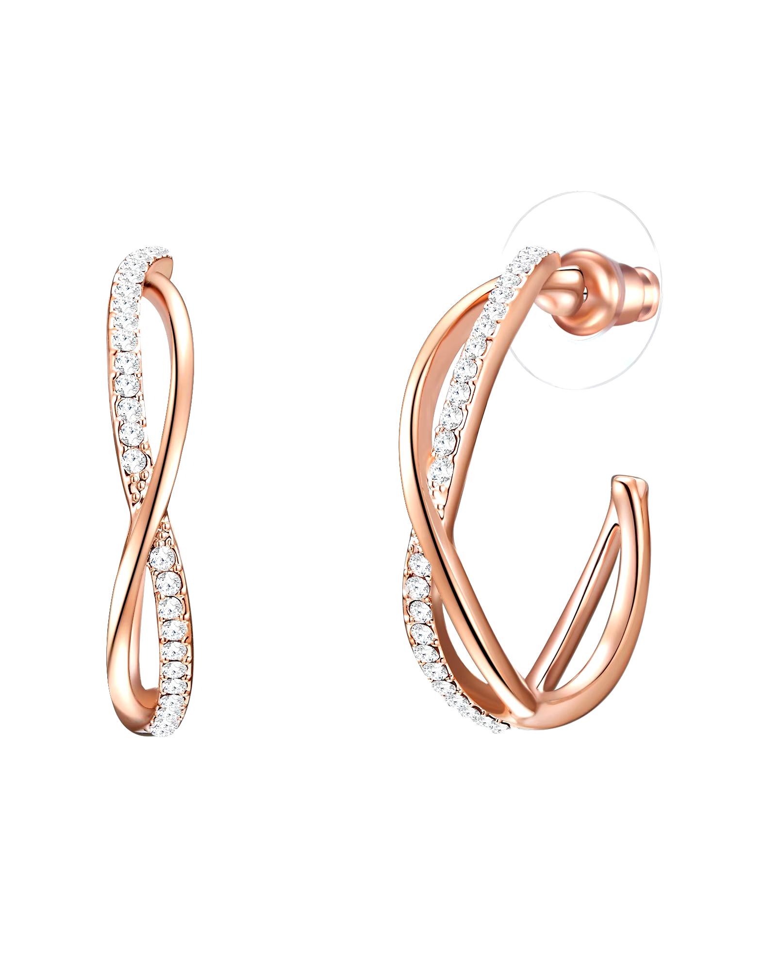 Lulu & Jane earring hoop earrings metal alloy glass in yellow gold