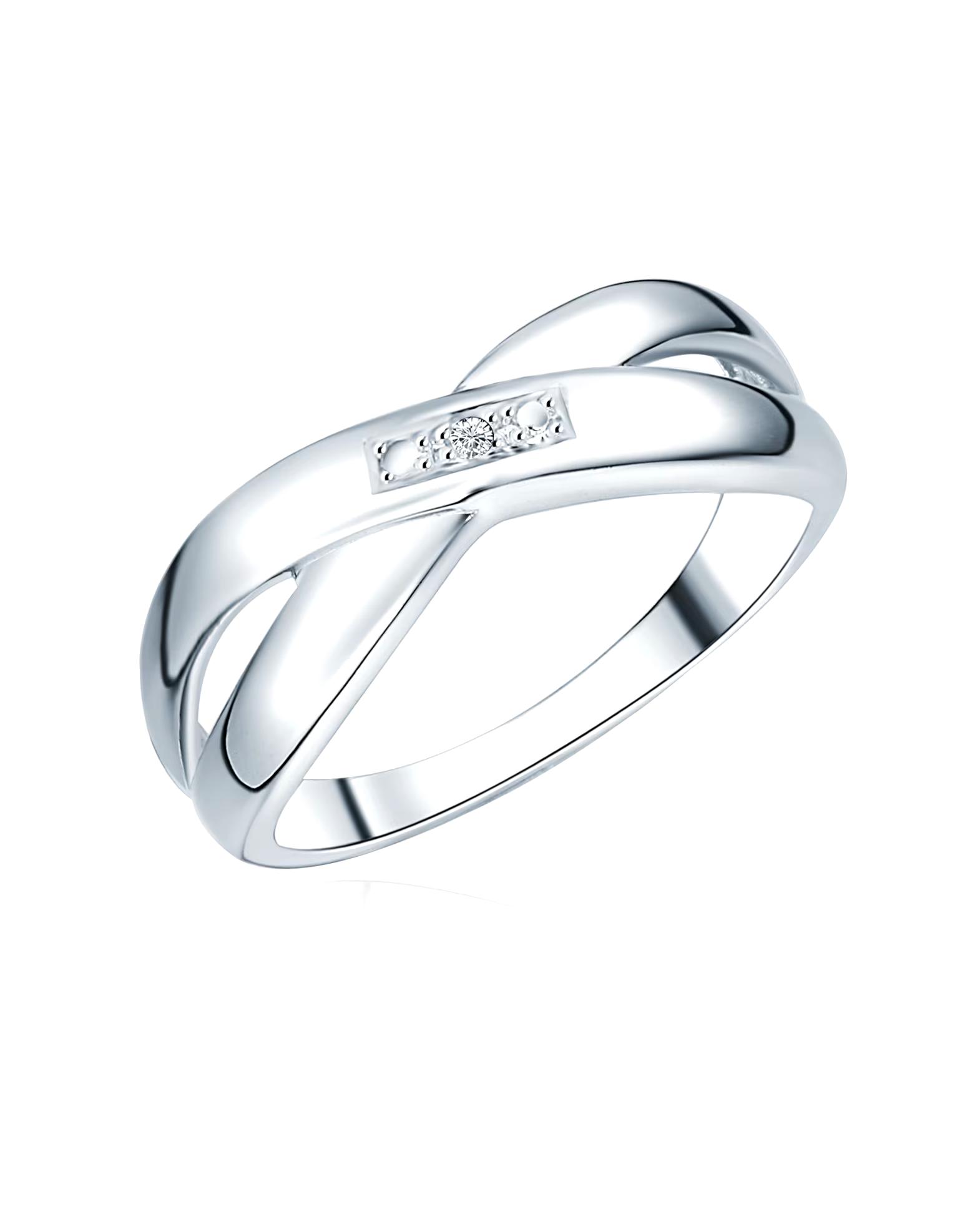 Lulu & Jane Ring Diamond Ring Sterling Silver Diamond in Silver
