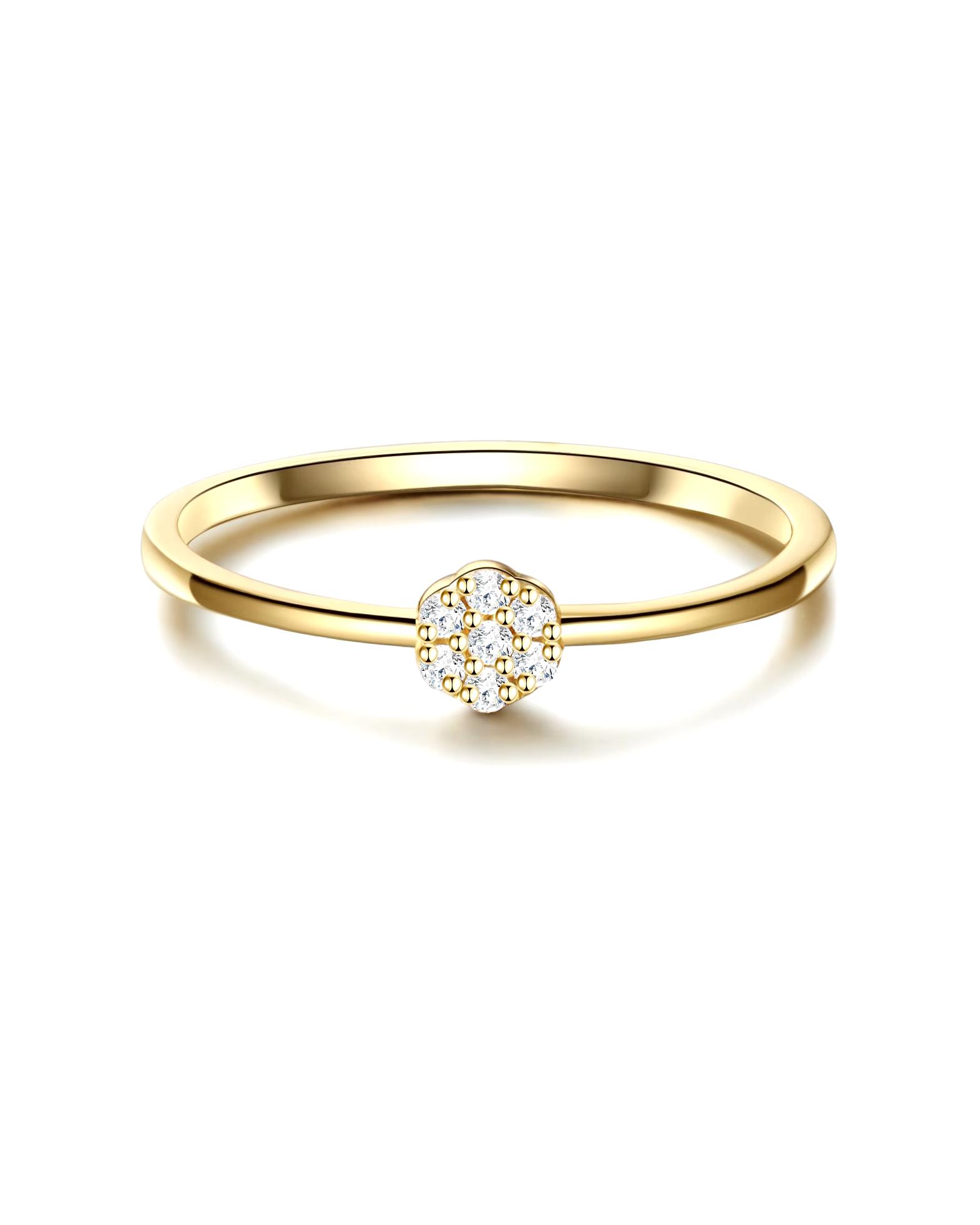 Lulu & Jane Ring Ring made of brass in yellow gold with zirconia