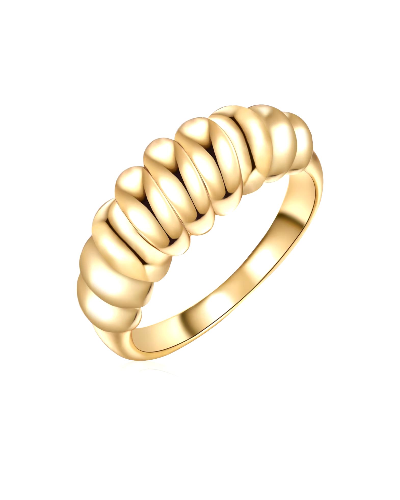 Lulu & Jane Ring Ring made of metal in yellow gold