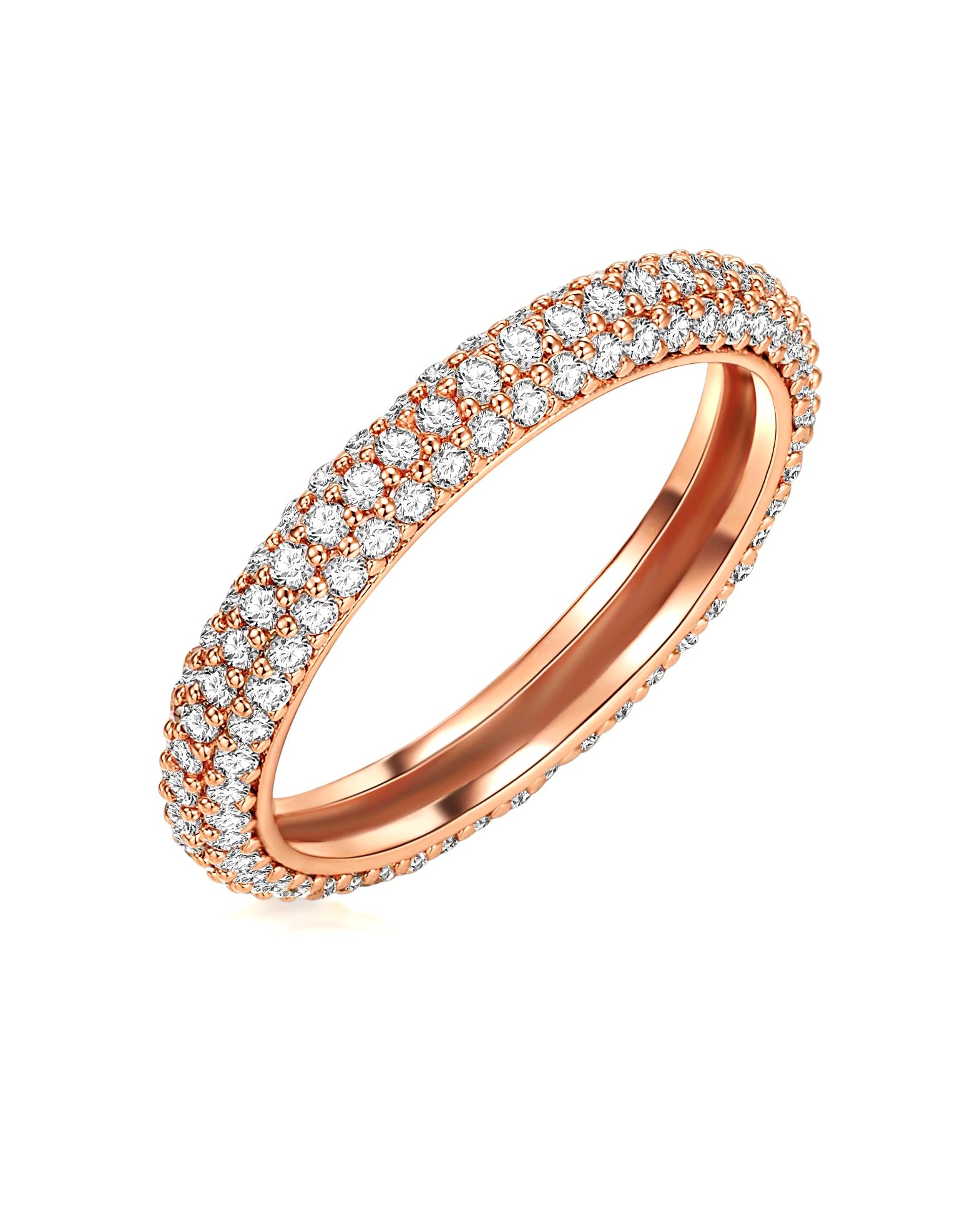 Lulu & Jane Ring Ring Brass Zirconia in Rose Gold