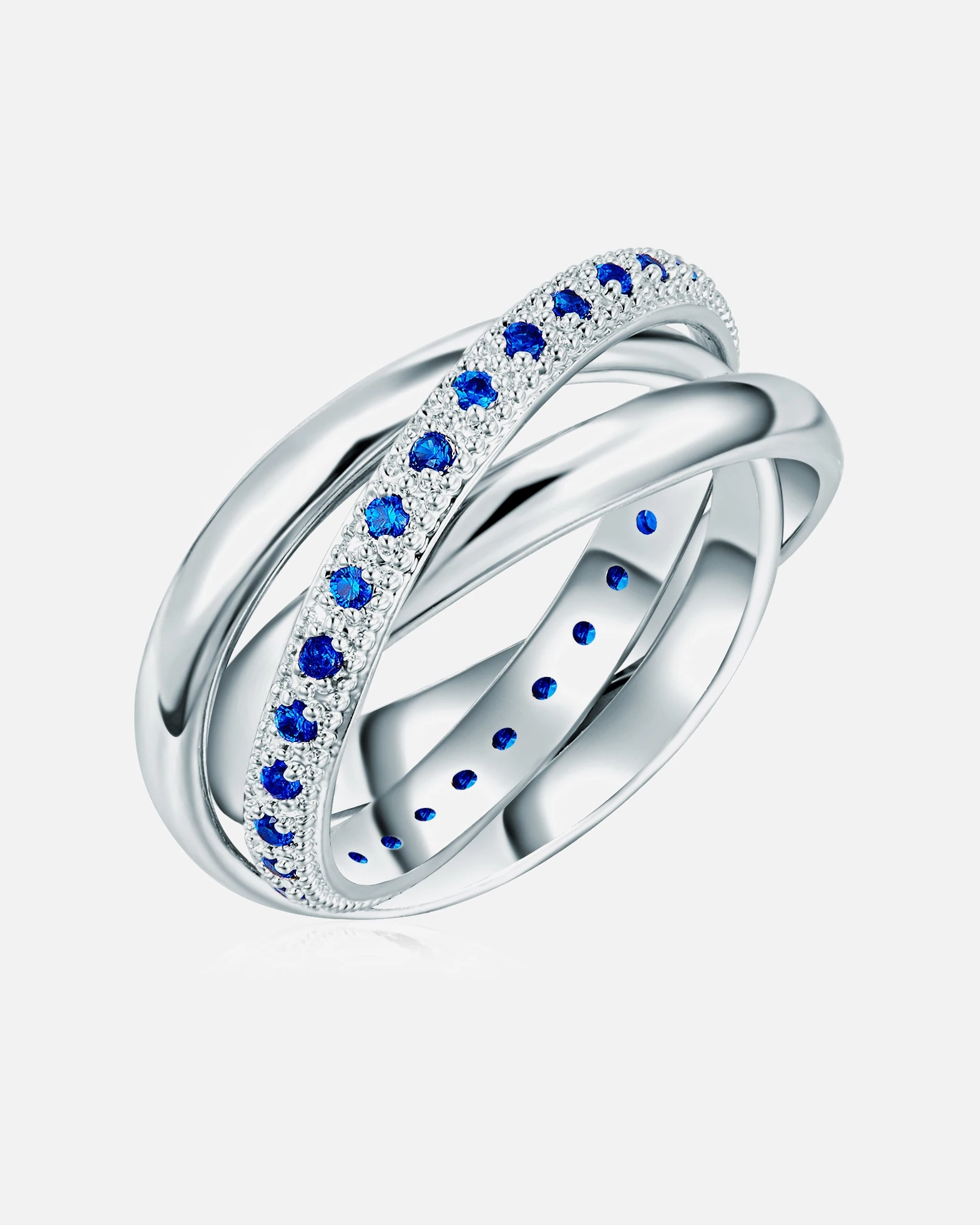 Lulu & Jane Ring Ring Brass Zirconia in Silver