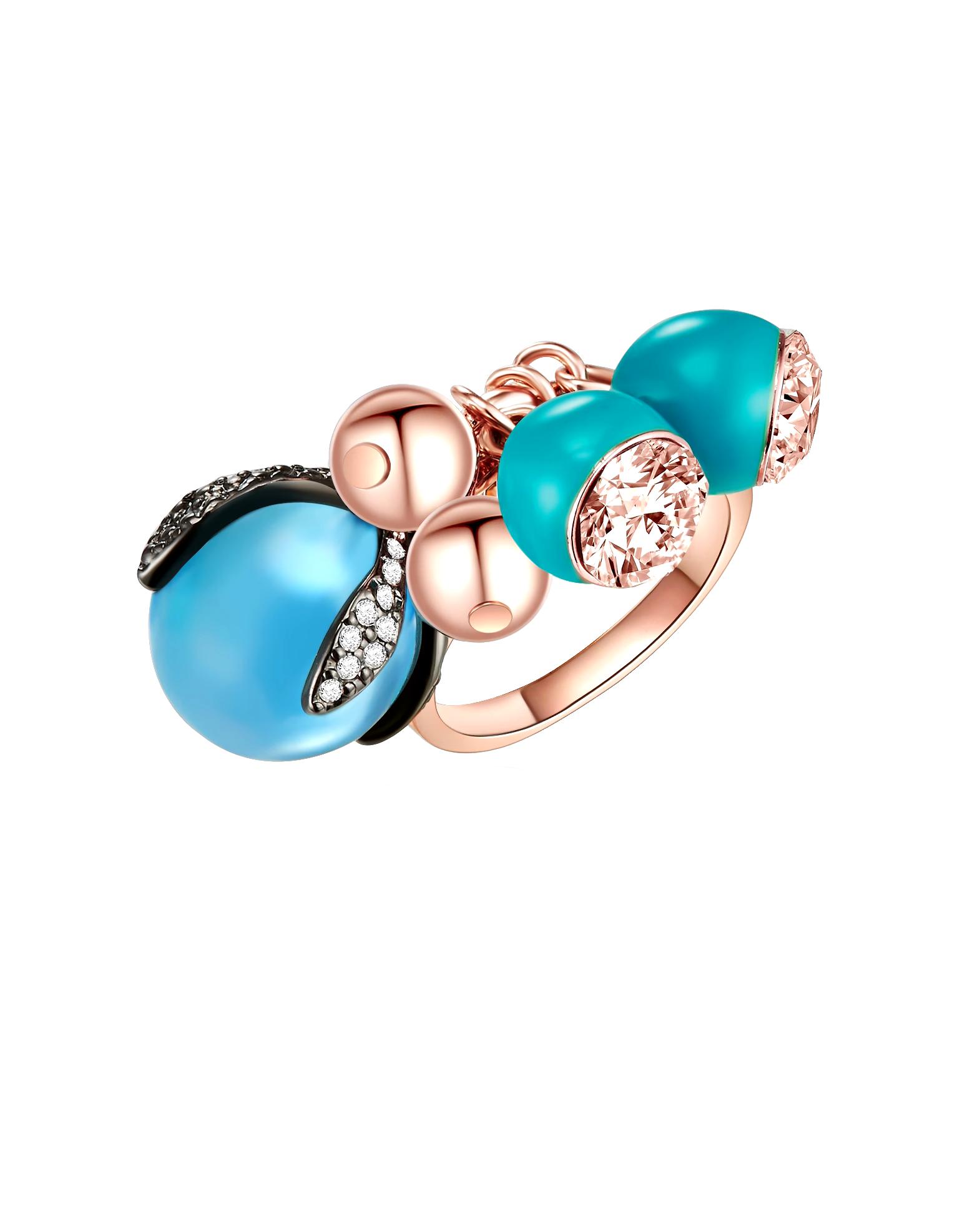 Lulu & Jane Ring Ring metal alloy decorated with crystals from Swarovski® in rose gold