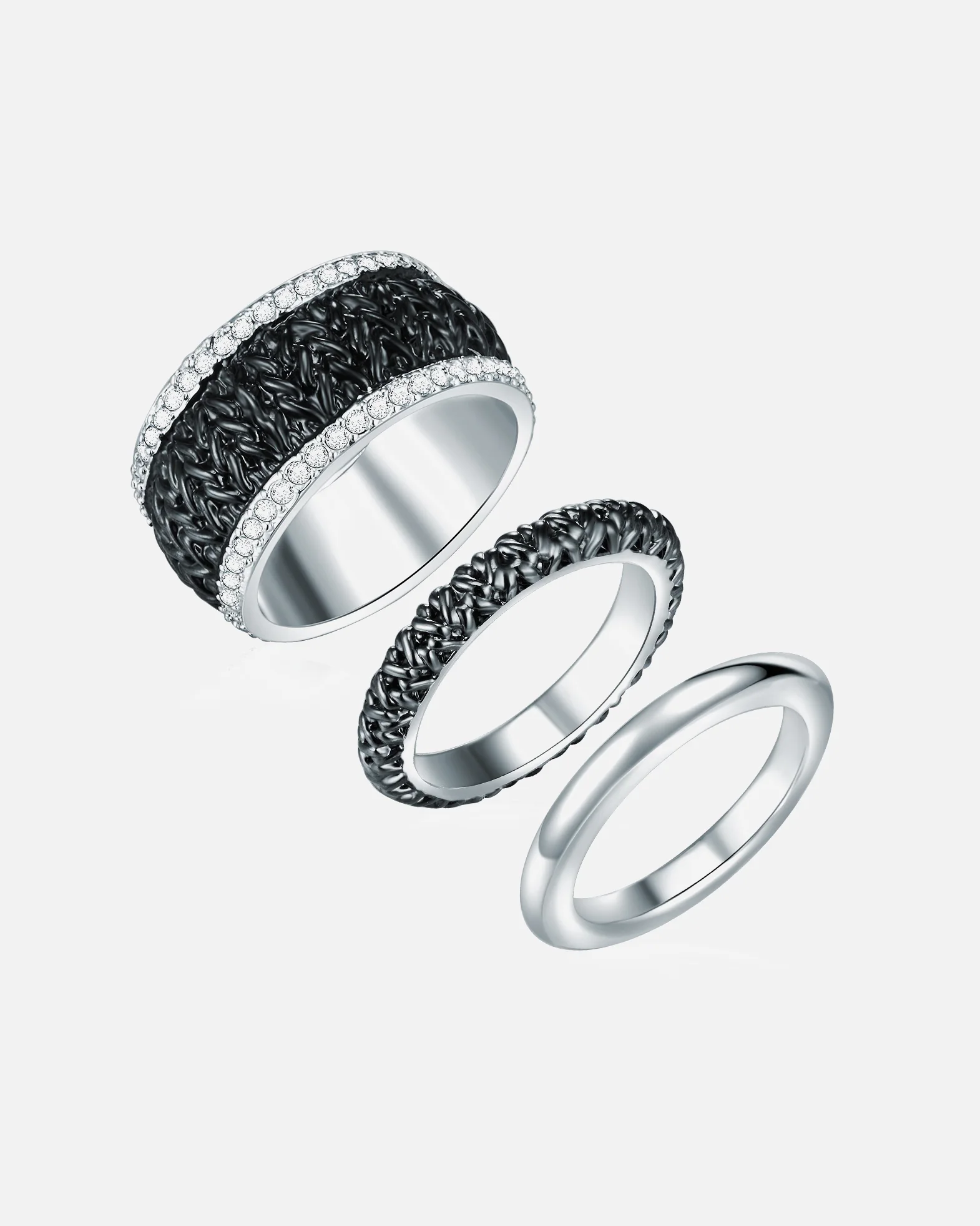 Lulu & Jane Ring Ring metal alloy decorated with crystals from Swarovski® in silver