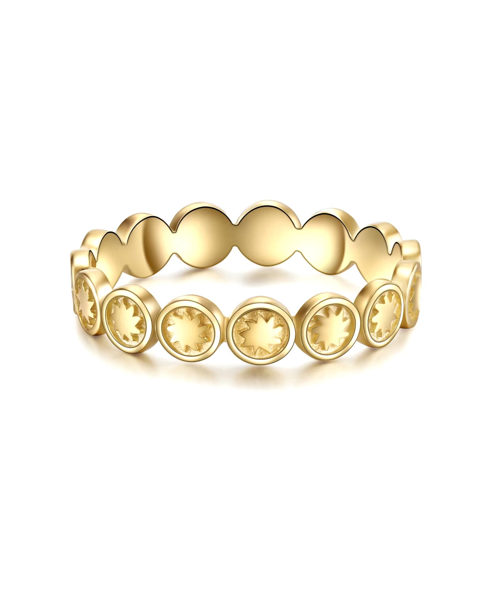 Lulu & Jane ring ring sun made of brass in yellow gold