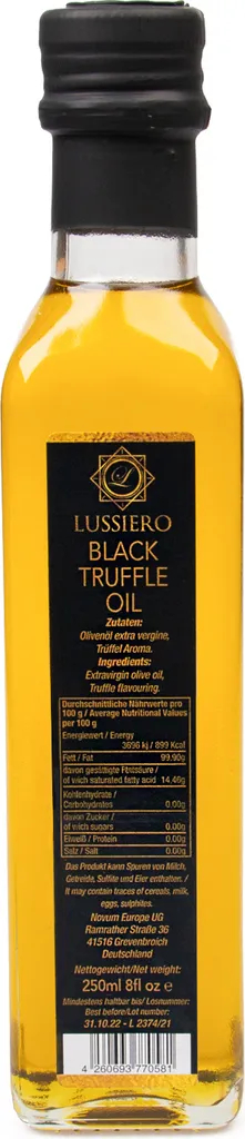Lussiero Truffle Oil Black Truffle Summer Truffle Oil Extra Virgin 250ml