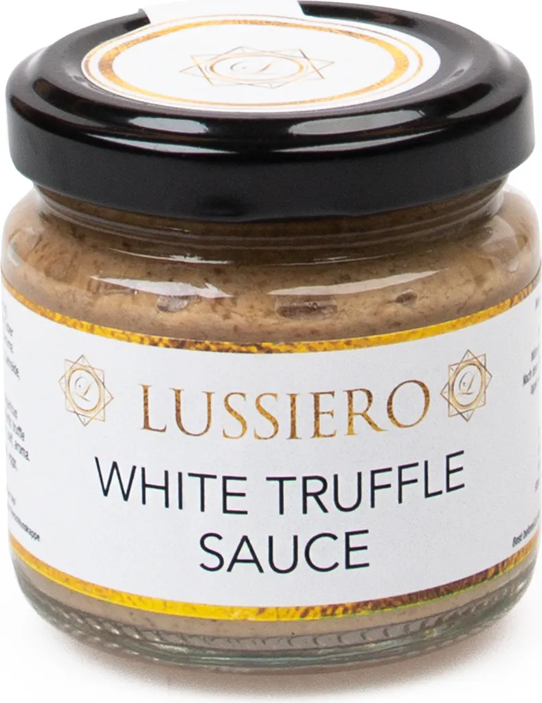 Lussiero White Bianchetto Truffle Sauce Salsa with real Bianchetto Truffle Tuber Borchii 80g