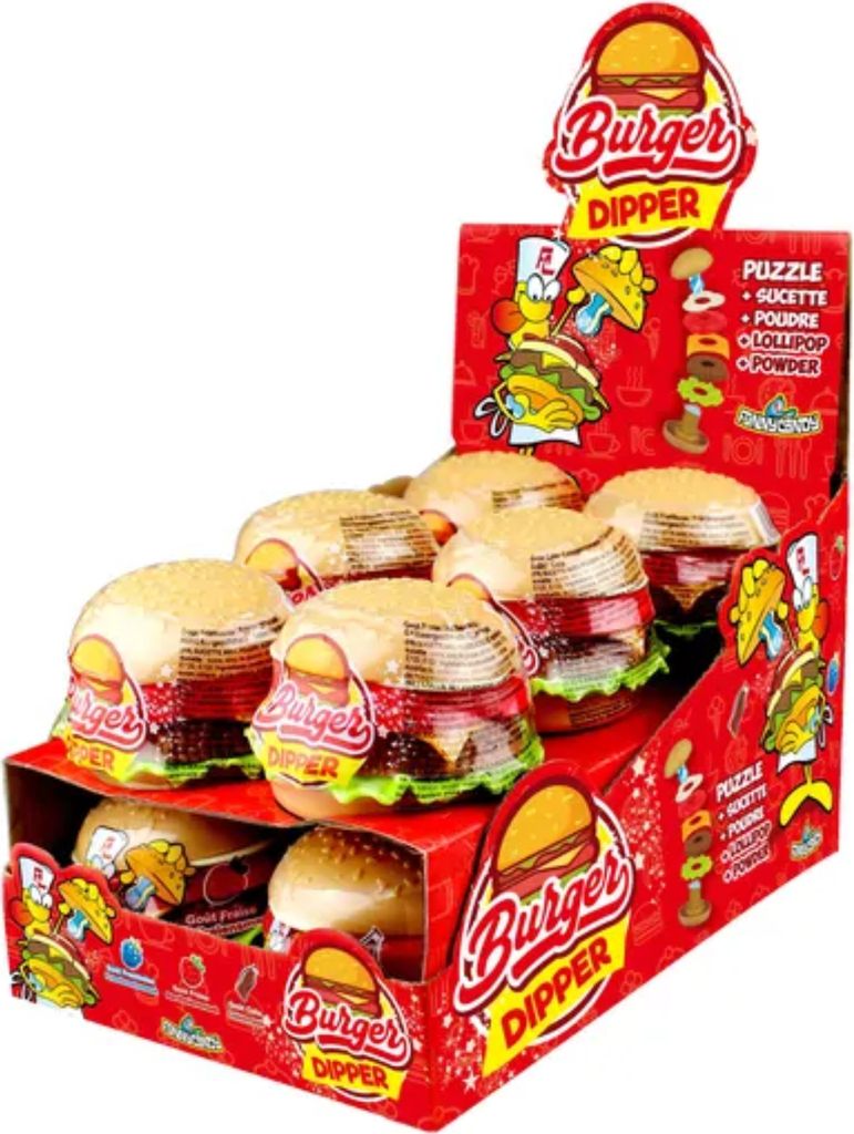 Merkloos Funny Sweets Burger Dipper 12 x 21 grams