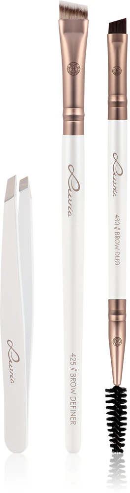 Luvia Cosmetics Prime Vegan Brow Kit Eyebrow Care Set Pearl White / Metallic Coffee Brown