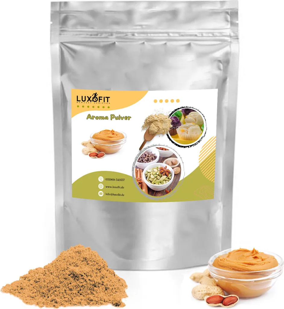 Luxofit Peanut Butter Flavor Powder – Intense peanut flavor for baking, cooking & beverages – Germany (500 g)