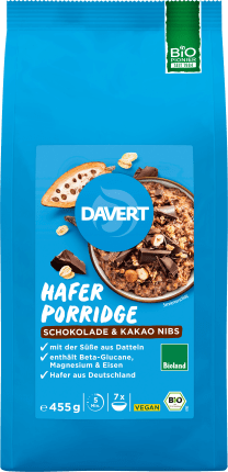 Davert Porridge Schokolade mit Kakaonibs, 455 g