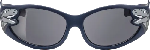 Kids' sunglasses, blue-grey frame with grey dinosaurs, 1 pc.