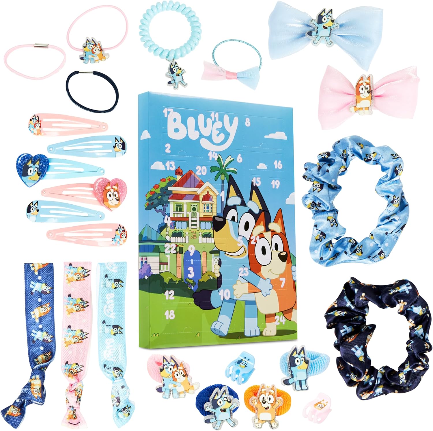 Bluey Advent Calendar 2024, Hair Accessories & Accessories for Girls